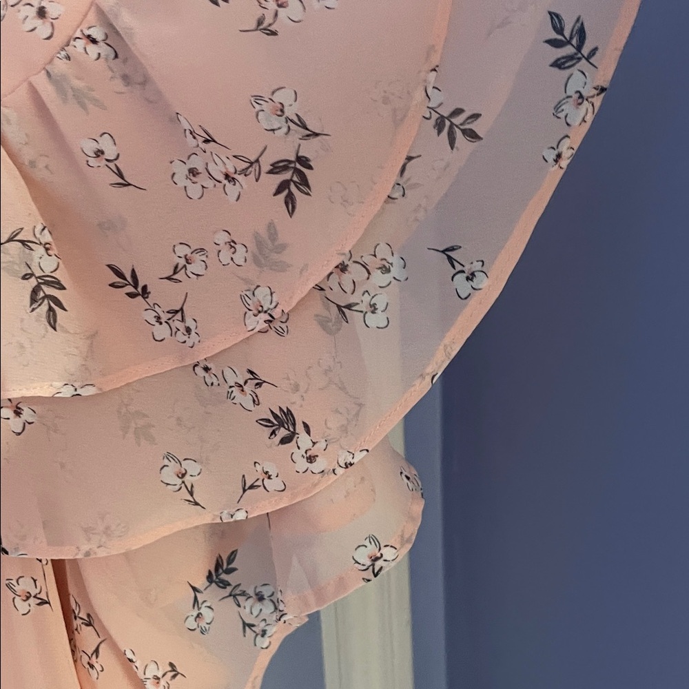 Lane Bryant Pink Floral Ruffle Blouse - Picture 3 of 6